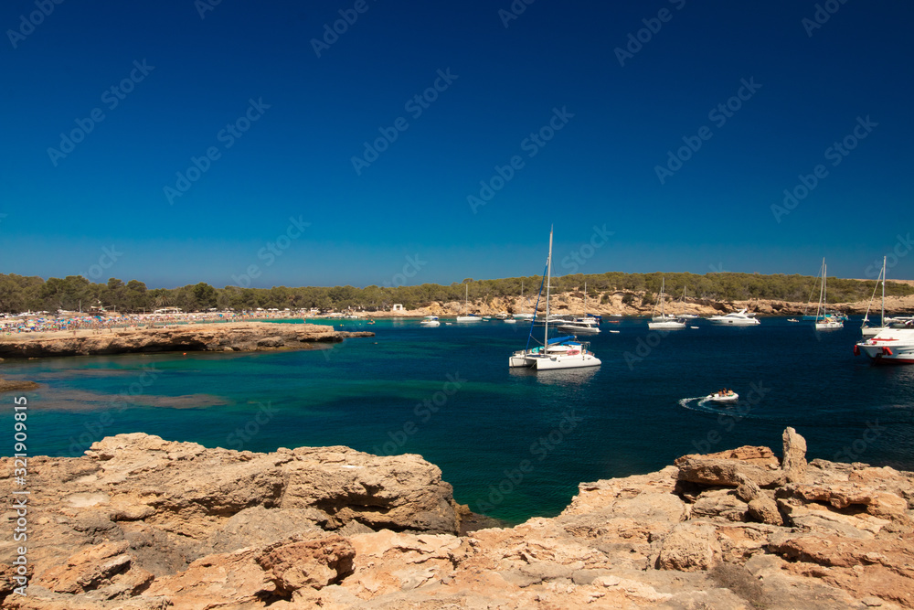 yachts in the bay-cala bassa-Ibiza