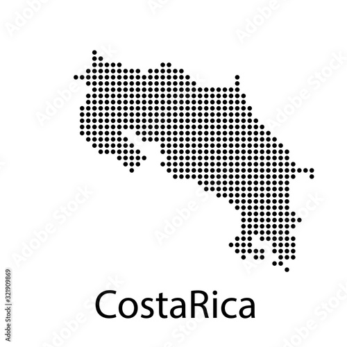 High detailed vector map - Costa Rica photo
