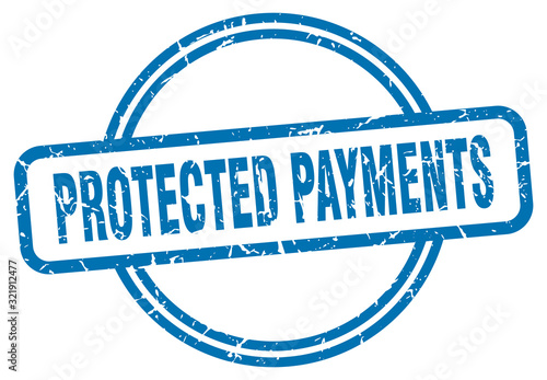 protected payments stamp. protected payments round vintage grunge sign. protected payments