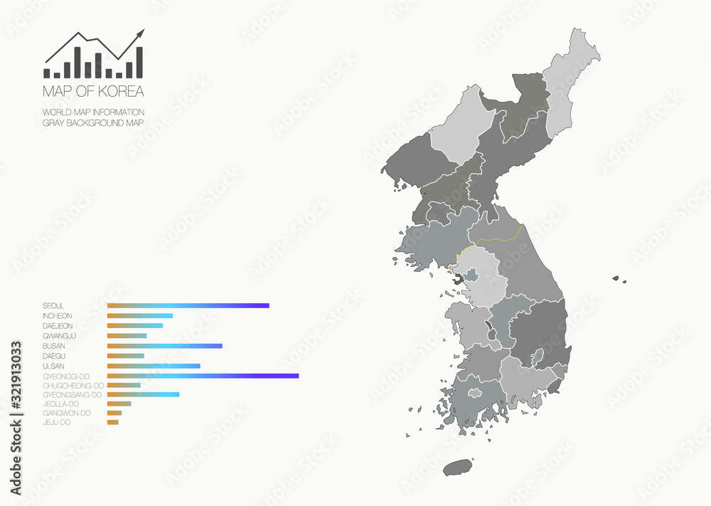 Obraz premium korea map. map of the division of Korea. seoul map.