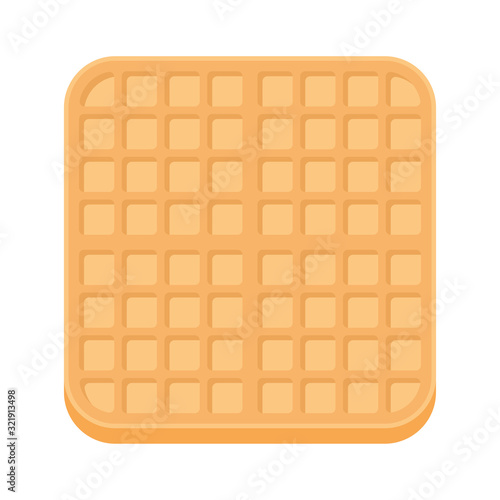 Belgium square waffle in flat style.