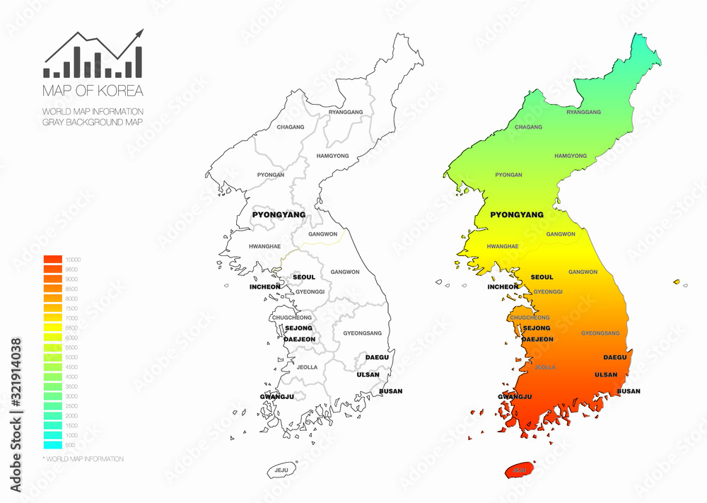 Fototapeta premium korea map. map of the division of Korea. seoul map.