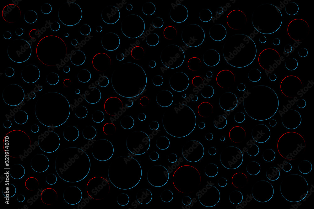 Black abstract background with incomplete red and blue rings, modern simple circular vector illustration Black abstract background with incomplete red and blue rings, modern simple circular vector illustration
