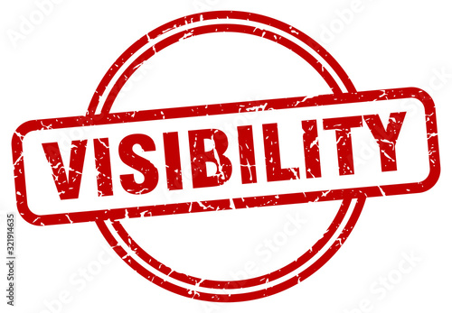 visibility stamp. visibility round vintage grunge sign. visibility