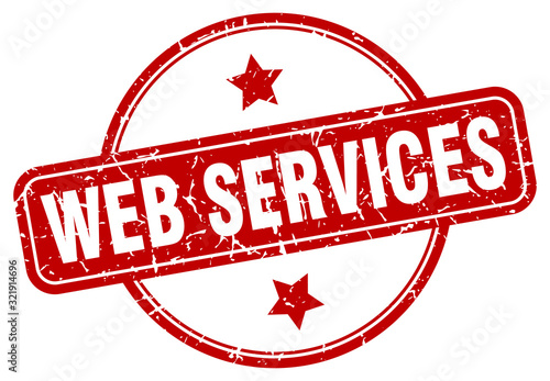 web services stamp. web services round vintage grunge sign. web services