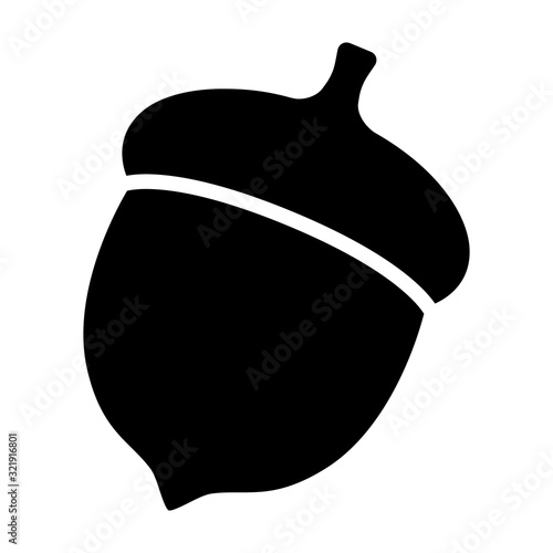 Acorn or oaknut seed flat vector icon for nature apps and websites photo