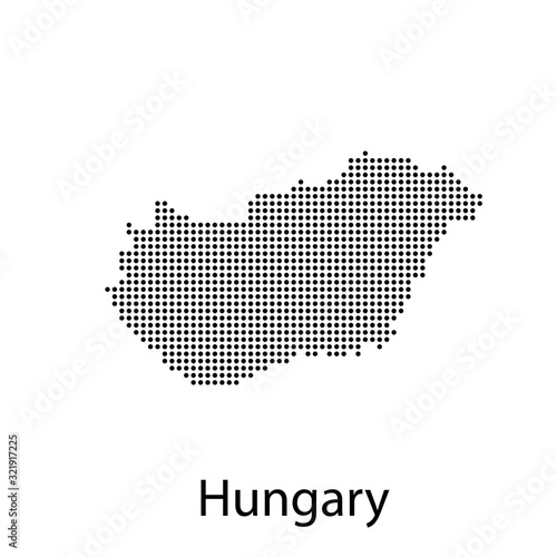 vector map and flag of Hungary with white background.