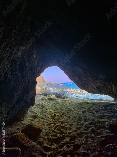 San Gregorio cave overlooks the Calabrian Ionian Sea.
