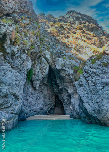 San Gregorio cave overlooks the Calabrian Ionian Sea.