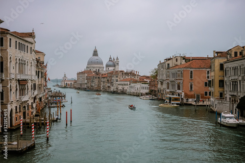 Beautiful view of Grand Canal and Basilica Santa Maria della Salute in Venice, Italy © LourdesConvertida