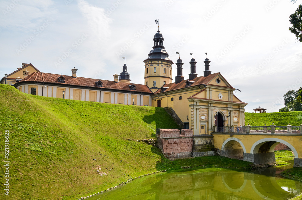 Travel Concepts and Tourist Destinations. Renowned Nesvizh Castle as a Profound Example of Medieval Ages Heritage and Reence of the Radziwill Family. Belarus