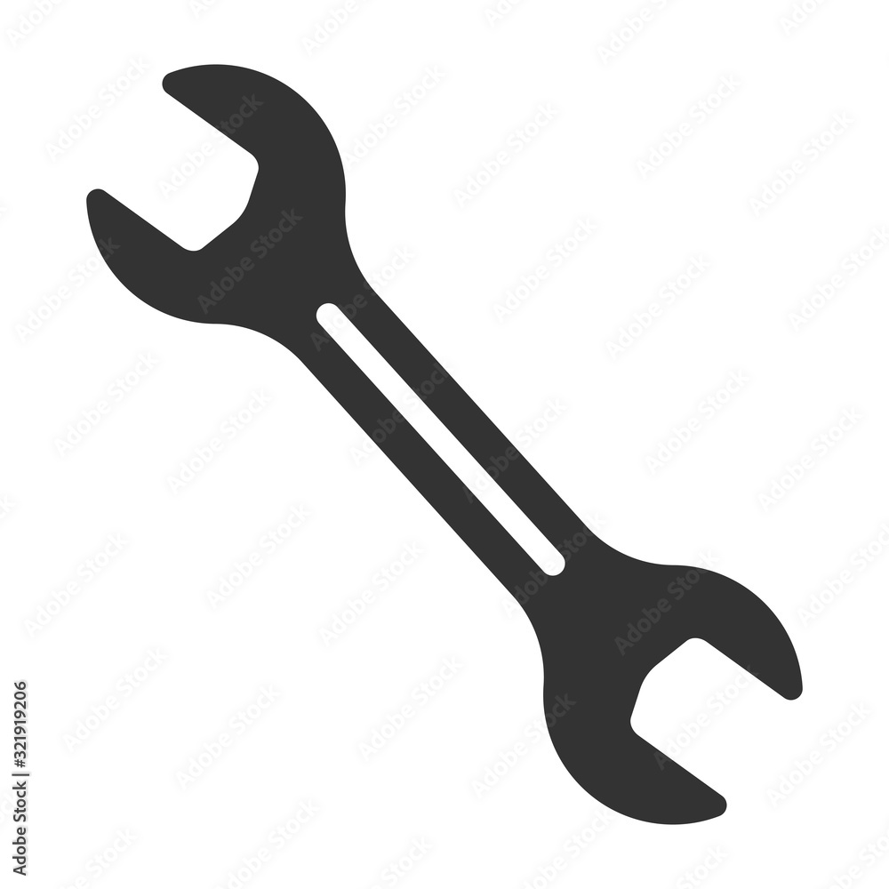 Wrench Icon in trendy flat style isolated on grey background. Spanner symbol for your web site design, logo, app, UI. Vector illustration, EPS10. Wrench Icon in trendy flat style isolated on grey background. Spanner symbol for your web site design, logo, app, UI. Vector illustration, EPS10.