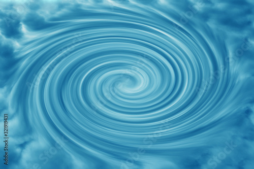 Blue spiral swirl abstract structure