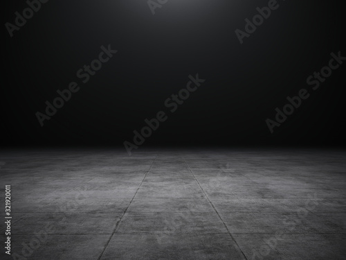 Empty spot lit dark background
