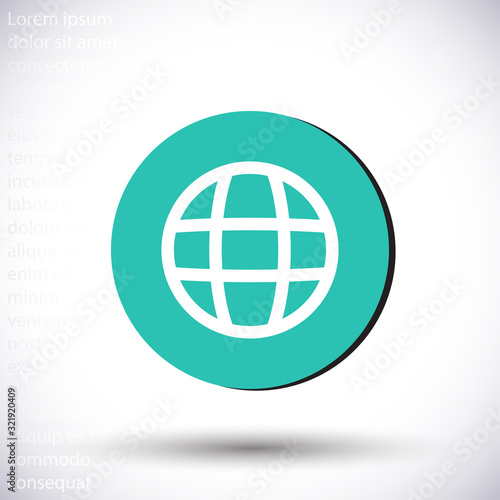 Planet vector icon   lorem ipsum Flat design