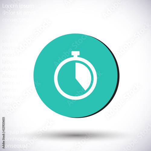 Stopwatch vector icon , lorem ipsum Flat design