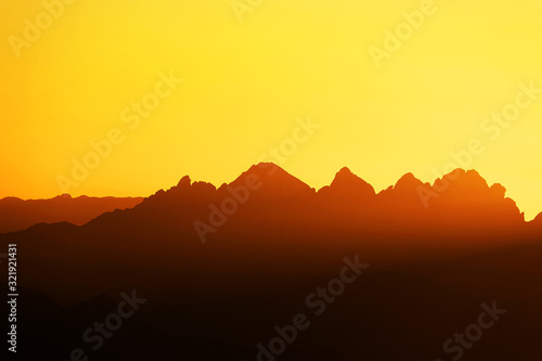Scenic sunset light over the Dolomites  Italy  Europe