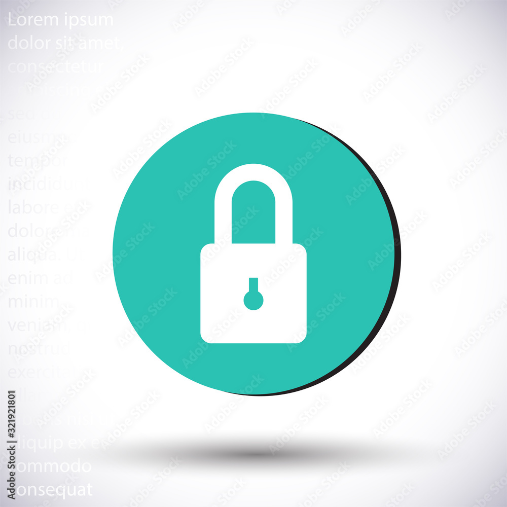 Lock vector icon , lorem ipsum Flat design Lock vector icon , lorem ipsum Flat design