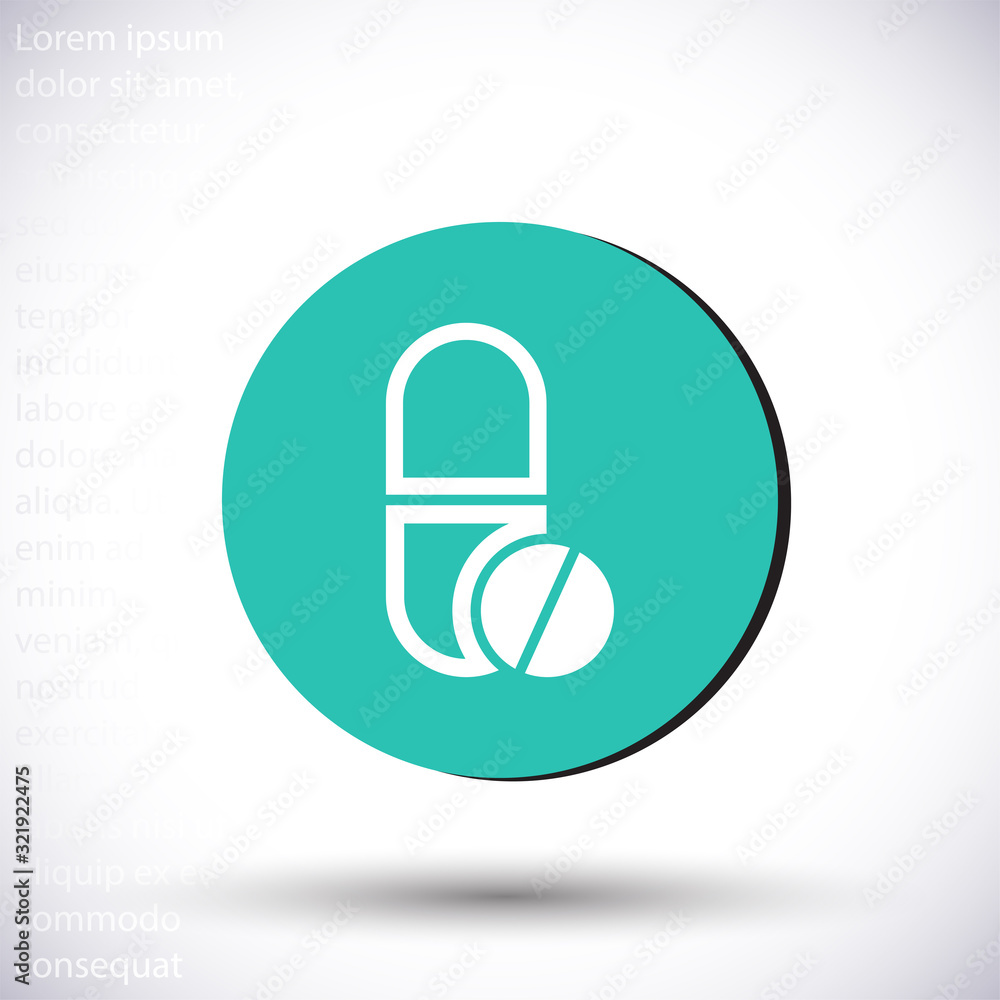 Pills vector icon , lorem ipsum Flat design Pills vector icon , lorem ipsum Flat design