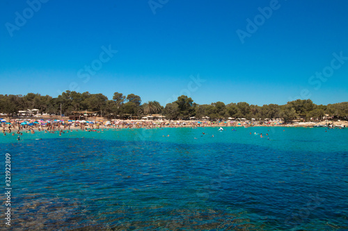 Fototapeta Naklejka Na Ścianę i Meble -  view of an island in the sea-cala bassa-Ibiza