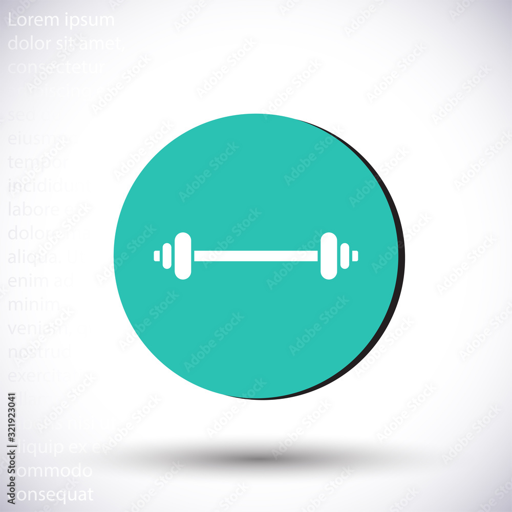 Dumbbel vector icon , lorem ipsum Flat design Dumbbel vector icon , lorem ipsum Flat design
