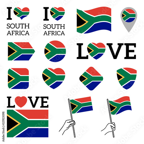 Flag of South Africa . Set of vector Flags
