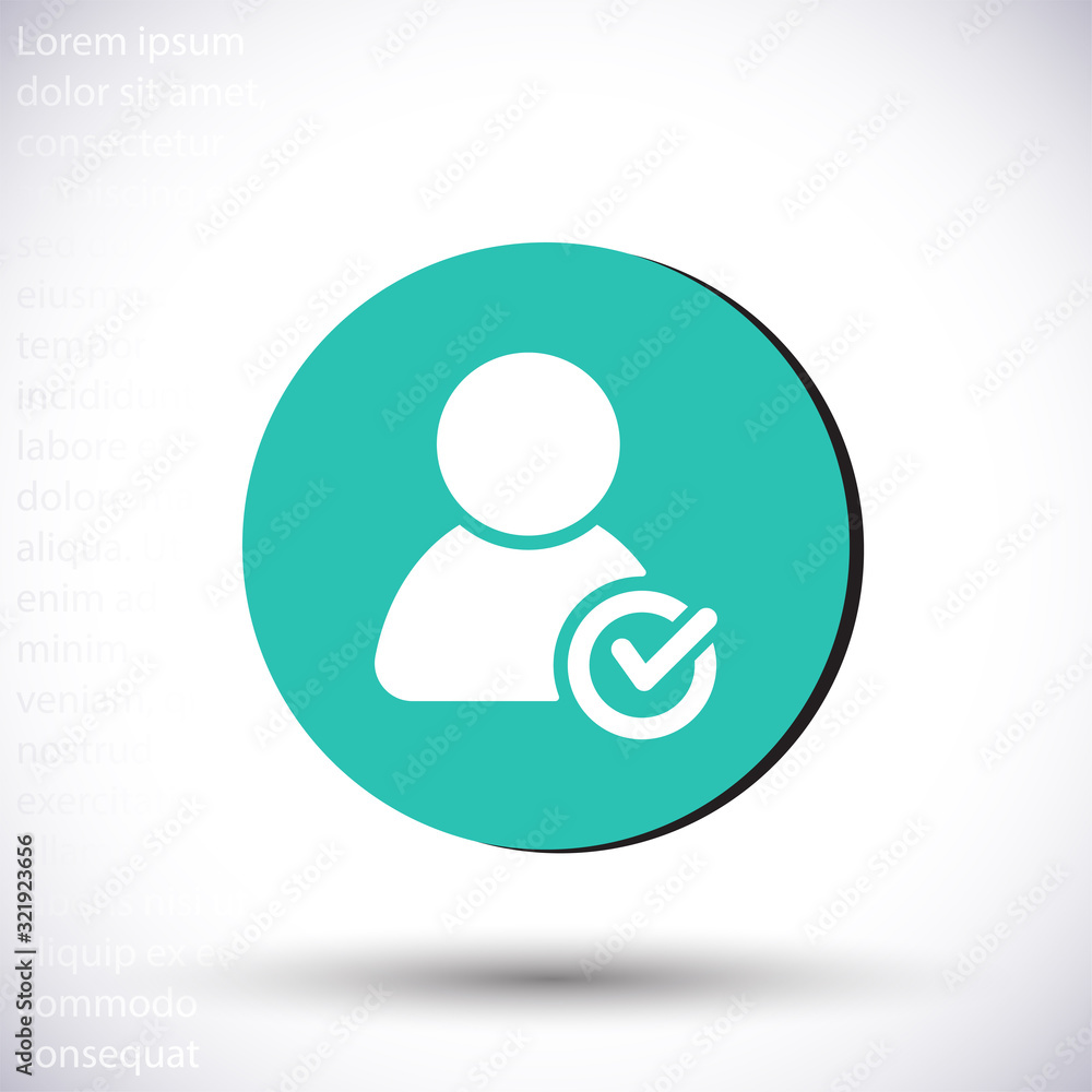 People tick vector icon , lorem ipsum Flat design People tick vector icon , lorem ipsum Flat design