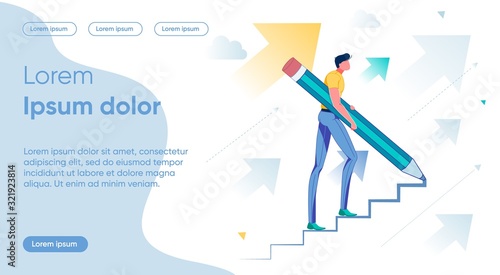Forward Movement Flat Landing Page Vector Template