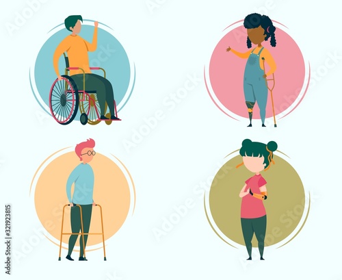 Children Characters with Disabilities, Equipment.