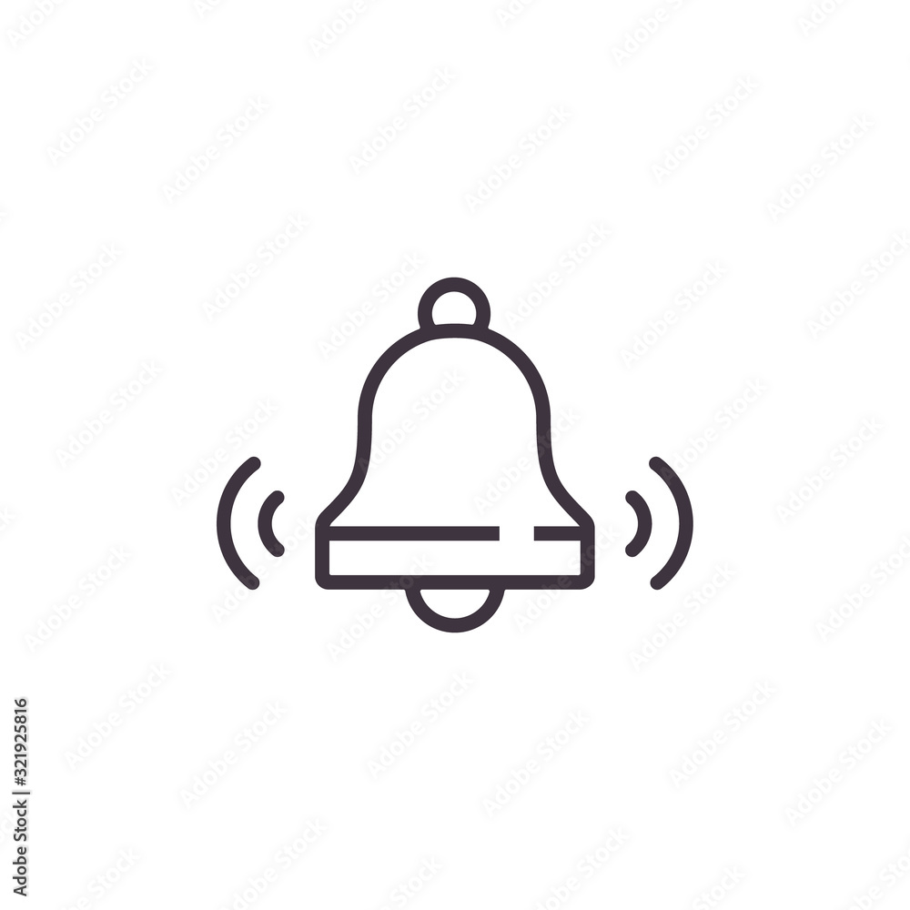 Bell Icon outline isolated on white background. Vector illustration Bell Icon outline isolated on white background. Vector illustration