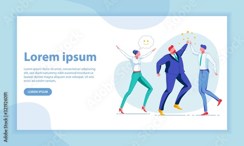 Deal Celebration Landing Page Vector Template