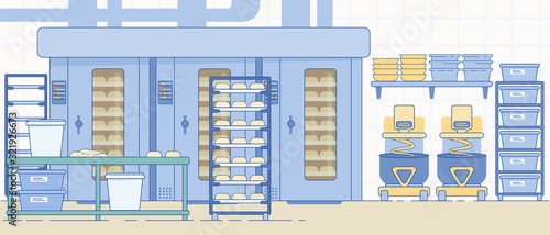 Bakery Industry Equipment. Bread and Dough Food.