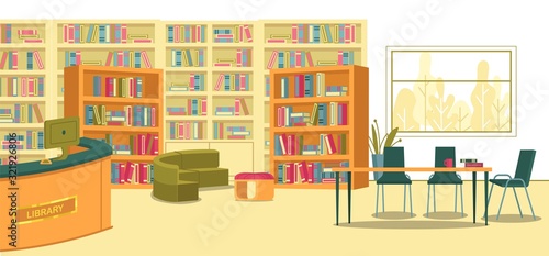 Modern School Library Space for Learning Activity