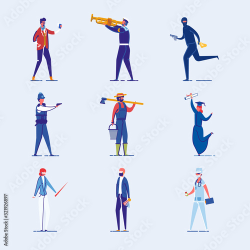 Various Human Types - Professions and Activities.