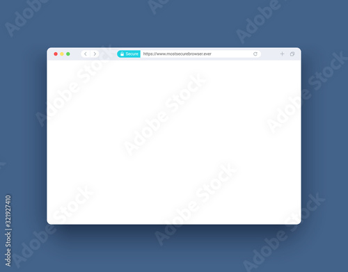 Secure web browser template, internet seach confidential and data protection. Web browser with https protocol and ssl certificate.