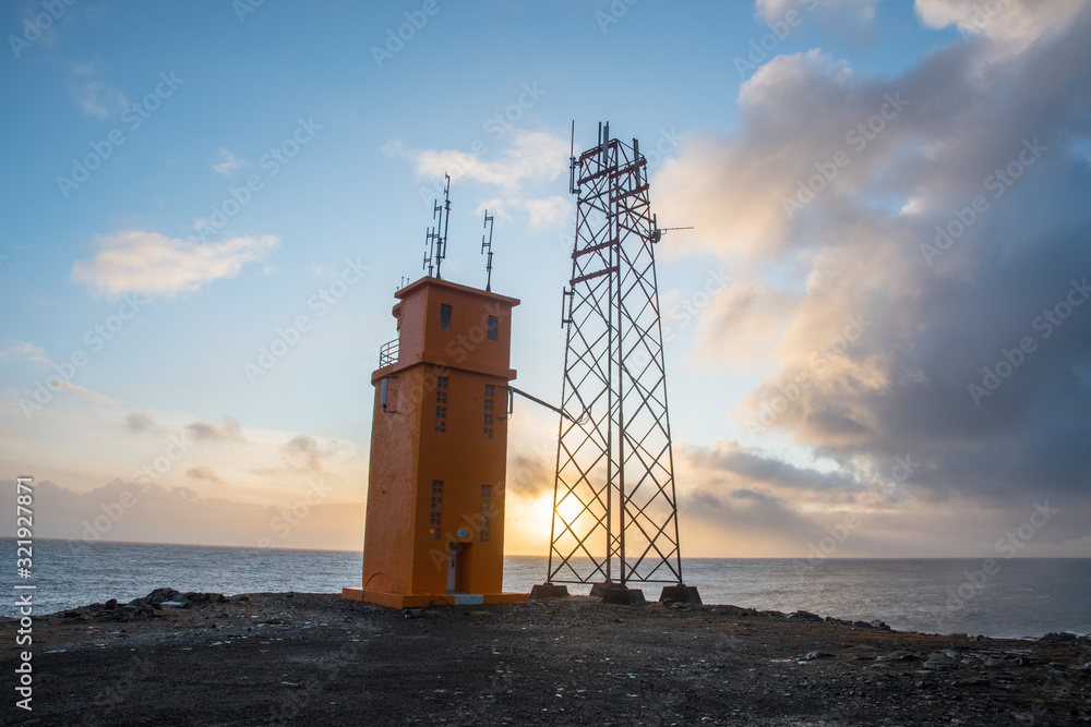 The lighthouse of Hvalnes in east Iceland