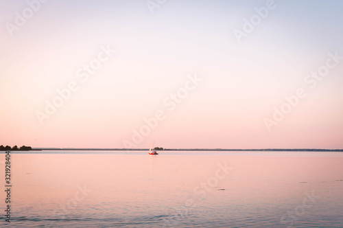 beautiful scenic with landscape of sunrise on river and sky