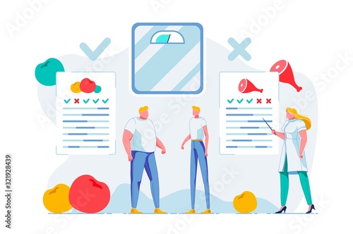 Nutritionist Consultation Flat Vector Illustration
