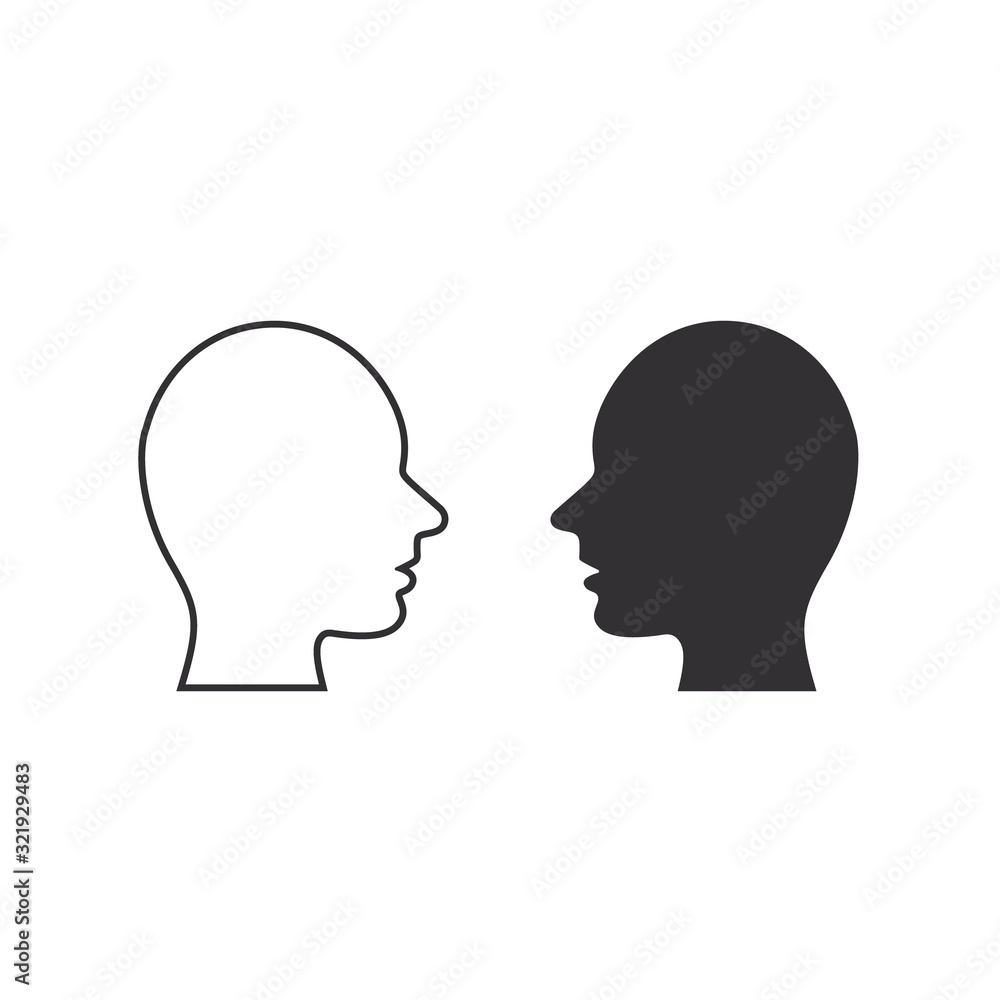Head vector icon set, flat design vector icon Head vector icon set, flat design vector icon