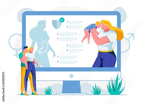 Couple Planning Childbirth Vector Illustration