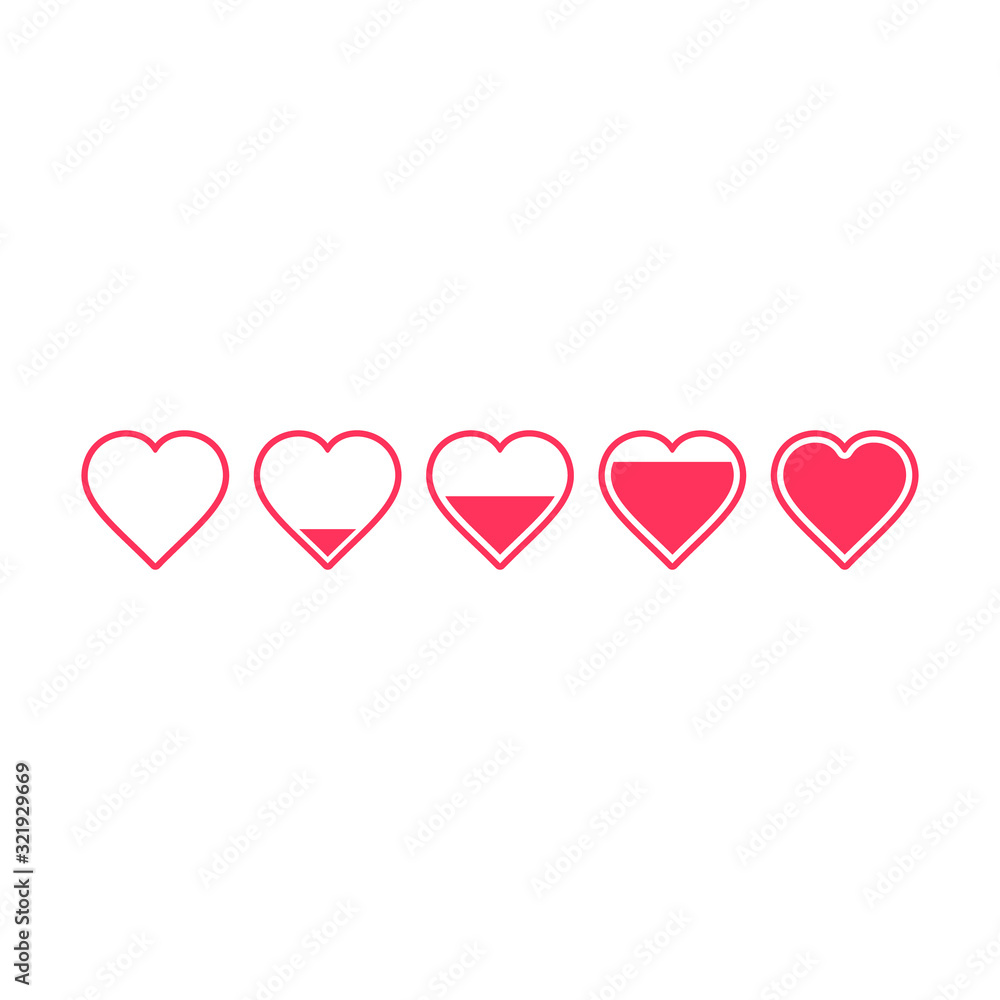 Love level in heart icon, love or health or charity Vector concept