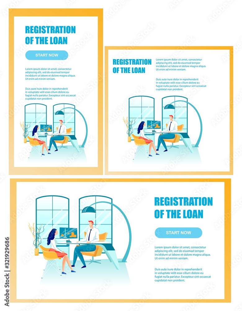 Loan Registration Service Webpage Material Set