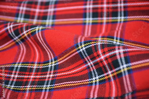 Stunning red and blue Scottish tartan fabric