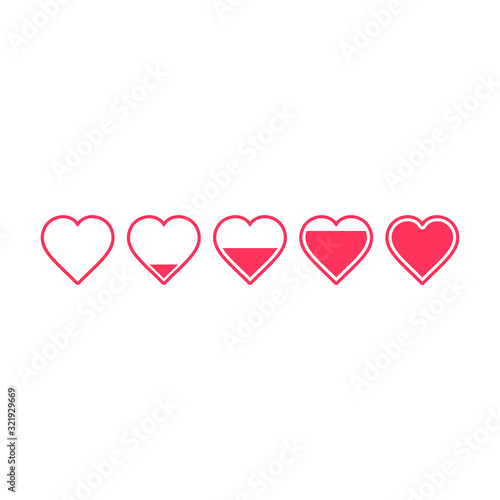 Love level in heart icon, love or health or charity Vector concept