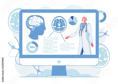 Human Brain Analysis Flat Vector Illustration