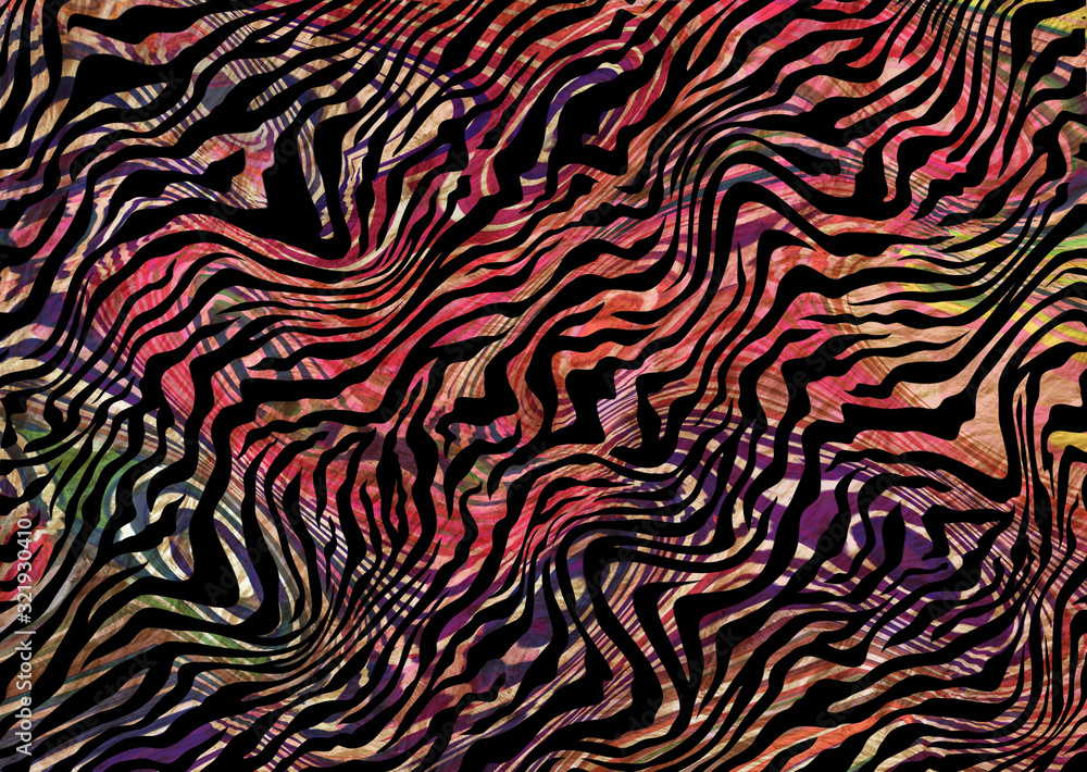 zebra skin on colorful texture