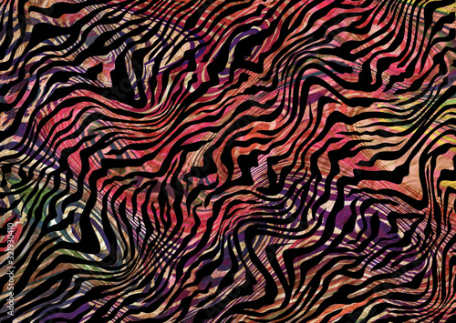 zebra skin on colorful texture