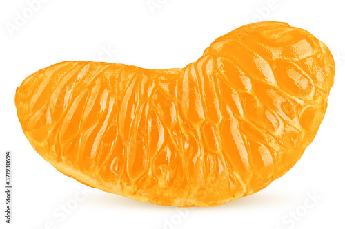 Mandarin lobule isolated on white background, clipping path, full depth of field