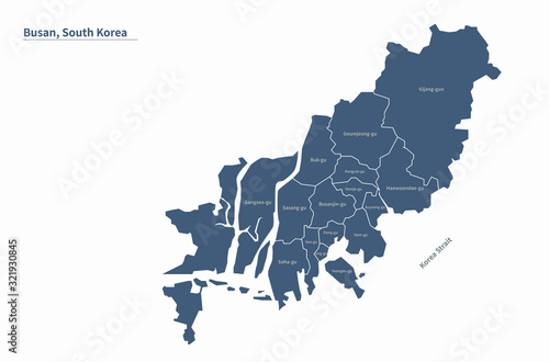 korea map. busan map of korea.
