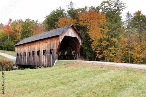 Covered Wood Bridge at Fall in Reading, Vermont. © jayyuan